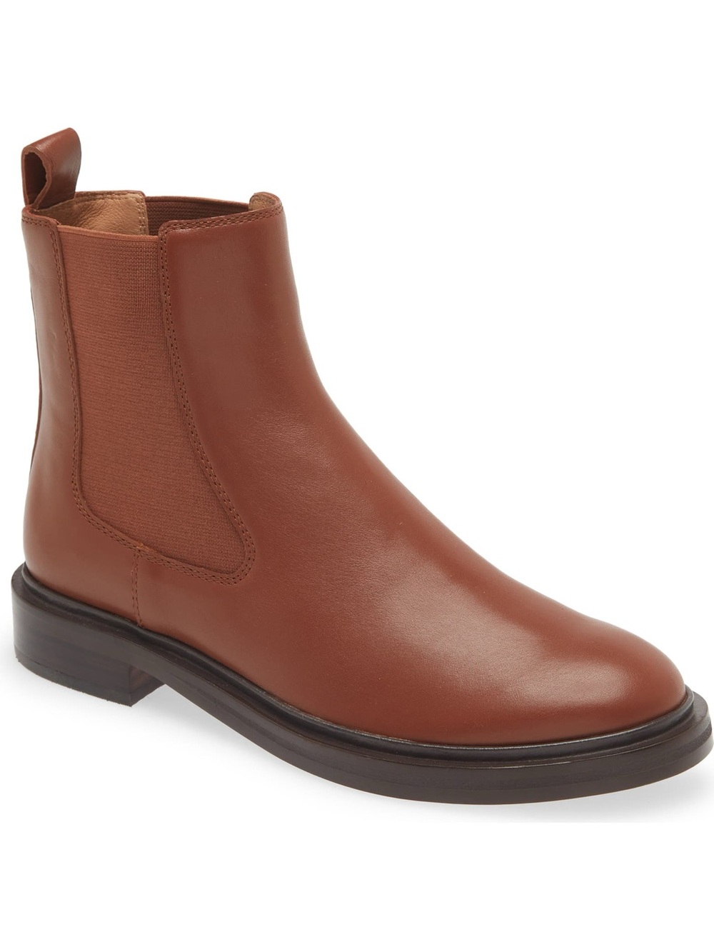 Madewell Cognac Leather Chelsea Ankle Boot - The Benning Chelsea Boot